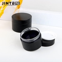 Pot cosmétique en PET noir de 15 ml à 300 ml pour beurre corporel, crème, gommage, pommade capillaire avec couvercle – Vente en gros