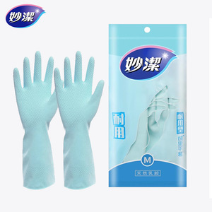ถุงมือล้างจานเมี่ยวเจี๋ยถุงมือยางลาเท็กซ์กันน้ำสำหรับงานครัวในครัวเรือน - Product Image 3
