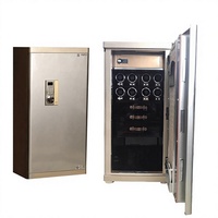 Eonluxe Boîtier de rangement et de présentation en métal pour montres mécaniques à remontoir automatique, 8 emplacements, 3 tiroirs, avec serrure à empreinte digitale, pour collection de bijoux