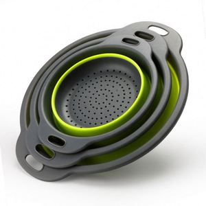 Kitchen Silicone Collapsible <b>Colander</b> Set Multi-Functional Folding Fruit & Vegetable Strainer for Home Use - Product Image 4