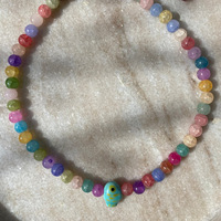 Perles de pierre naturelle colorées breloques de poisson à la main été plage OT boucle collier pour les femmes en gros