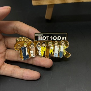 Fábrica personalizada de alta calidad vidrieras Idol grupo recuerdo solapa pin aleación de zinc esmalte duro para recuerdo - Product Image 3