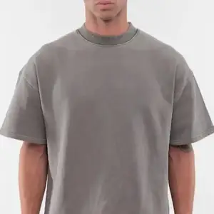 Luxe Design Zware Katoenen Mannen T-Shirt Hoge Kwaliteit Blank Vintage Logo Custom Oversized Mock Hals Zwaargewicht T-Shirt