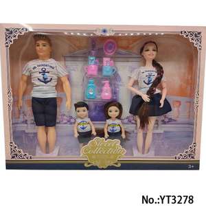 Ensemble de poupées de famille de 11,5 pouces, 4 personnes, mère, père et <span class=keywords><strong>2</strong></span> adorables enfants - Product Image 5