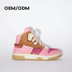 OEM/ODM SMD Chunky Leather Luxury Unisex Retro New High Top Quality Woman Shoes And Sneakers Logo Custom Design