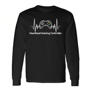 T-shirt à manches longues Heartbeat Gaming Controller, cadeau pour les joueurs - Product Image 2