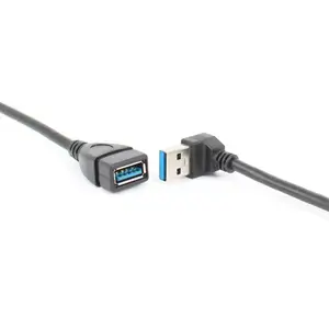 USB-3,0, 20 см, угол наклона вправо, влево, 90 градусов, удлинитель, USB-кабель для 3,0, штекер-разъем