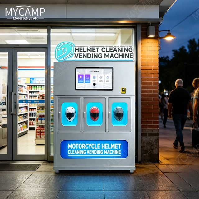 New Design Three Grids Dry Cleaning Vendo Machine Motorcycle Helmet Cleaning Vending Machine