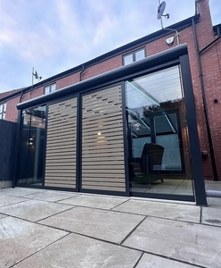 Véranda en <span class=keywords><strong>aluminium</strong></span> à toit en pente moderne, écologique, à drainage rapide, étanche et isolée, de luxe pour villa, maison, extérieur, Royaume-Uni - Product Image 6