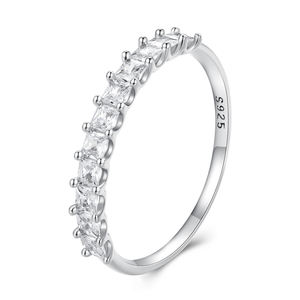 Factory <span class=keywords><strong>Bamoer</strong></span> 925 anillo de dedo de circón brillante de plata esterlina para mujer aniversario regalo del Día de San Valentín joyería fina BSR408 - Product Image 1