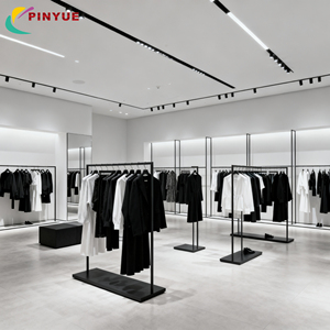 Tùy chỉnh phong cách tối giản quần áo cửa hàng thiết kế hiển thị cửa hàng phù hợp người đàn ông quần áo Rack hiển thị và kệ quần áo cửa hàng hiển thị - Product Image 2
