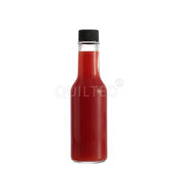 Bouteille en verre ronde de 90 ml, 150 ml, 250 ml pour sauce chili, tomate, BBQ, sauce piquante de 5 oz avec bouchon à vis, impression sérigraphique, forme personnalisée