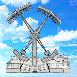 Atracción de Feria Personalizada, Remolque Portátil <span class=keywords><strong>Kamikaze</strong></span> Rides, Popular Atracción Giratoria de Doble Brazo Ranger Skymaster - Product Image 1