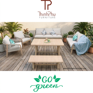 Luxury Contemporary <b>Foldable</b> Acacia Wood Eco-friendly Teak Wood Frame <b>Outdoor</b> Furniture Set Garden Sofa Dining <b>Table</b> Chair for - Product Image 6