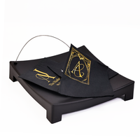 Serviettes en papier de cocktail noires de luxe en gros avec logo or/argent personnalisé imprimé pour mariages, fêtes et occasions spéciales comme Thanksgiving