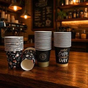 แก้วกาแฟกระดาษพิมพ์โลโก้ร้านกาแฟตามสั่ง ขนาด 16 และ 12 ออนซ์ แบบใช้ครั้งเดียว ผนังเดี่ยว พร้อมฝาปิด - Product Image 3