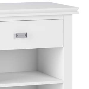 DB Artisan Table de chevet moderne de luxe en pin massif blanc pour appartement ou chambre à coucher à l'hôpital avec fonctionnalité de haut-parleur - Product Image 2