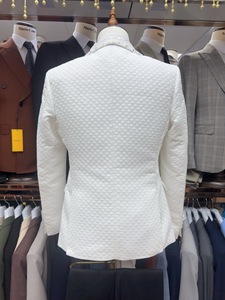 Nuevo <span class=keywords><strong>Traje</strong></span> de Negocios para <span class=keywords><strong>Hombre</strong></span> 2025, Corte Entallado, Cierre de un Botón, con Cuentas, Solapa de Pico, <span class=keywords><strong>Traje</strong></span> de <span class=keywords><strong>Boda</strong></span> Blanco - Product Image 4