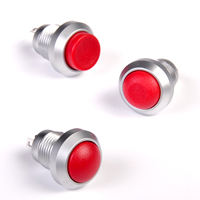 Toowei 2 broches sans lampe momentané 12mm Ip67 Spst interrupteur à bouton-poussoir Miniature Orange rond convexe pour Yacht