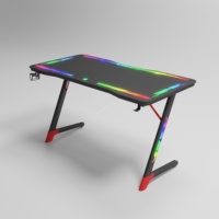 Bureau de jeu E-sport en verre de haute qualité, convertible en métal en forme de Z, pour console, PC et ordinateur portable - Offre Spéciale