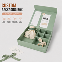 Boîte cadeau personnalisée rigide de style livre avec fermeture magnétique et compartiments pour boîte à souvenirs de bébé, boîte à souvenirs de bébé