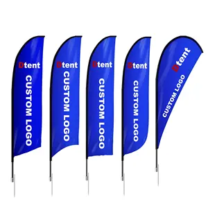 Promozione pubblicitaria in tessuto personalizzato bandiere a goccia Mockup Hem Beach World banner Pole Light Custom Market Feather Bunting