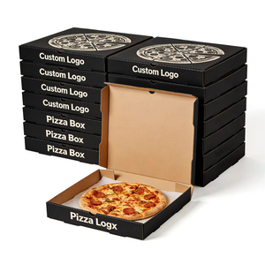 Scatola per Pizza Quadrata Personalizzata con Logo, 20x20 40x40 30x30 12x12 33 18 cm 16 14 10 18 Pollici, Nera - Product Image 1