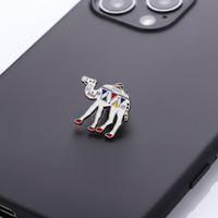 Autocollant de téléphone portable en métal poli, motif totem de dessin animé, avec colle 3M, décoration de coque personnalisable