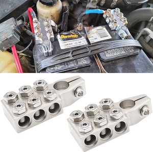 Connecteur de borne de batterie de voiture 12V 8AWG jusqu'à 4/0 (XL) AWG, bloc de distribution en kit pour bornes coniques positives et négatives - Product Image 3