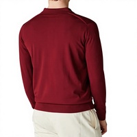 Herbst/Winter OEM & ODM Großhandel Maßgeschneiderte Modische Kaschmir-Polo-Pullover mit Knöpfen, Langen Ärmeln und Umlegekragen für Herren
