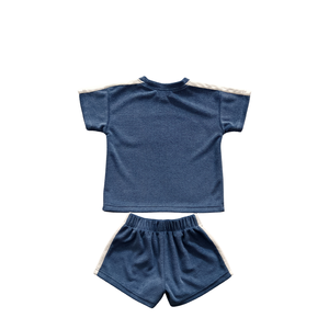 Set di abbigliamento personalizzato per bambini in tinta unita in spugna per bambini vestiti estivi per bambini abiti per bambini <span class=keywords><strong>racconti</strong></span> semplici - Product Image 6