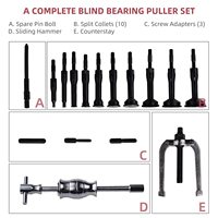 Extracteur de roulement interne, Kit d'outils d'extraction avec trou interne, avec marteau coulissant, 1 à 16 pièces