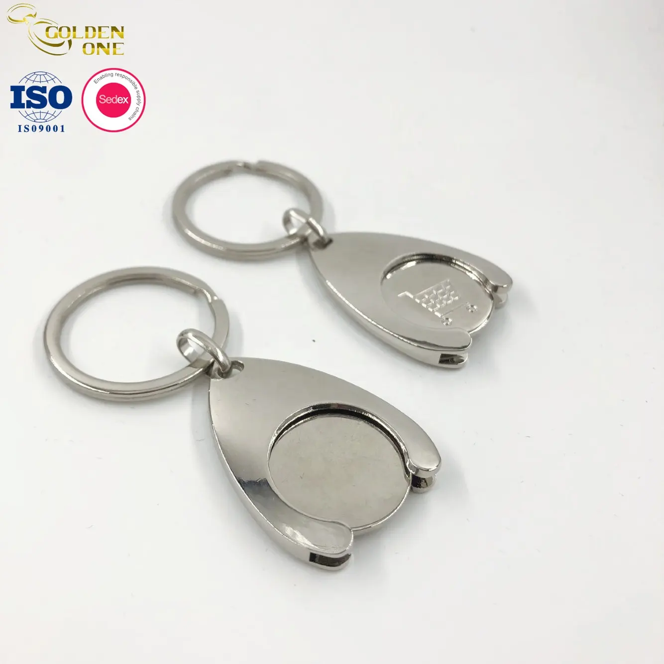 China Hersteller Frosch Token Metall Einkaufs wagen Souvenir Maßge schneiderte Trolley Schlüssel halter Münz halter Schlüssel bund