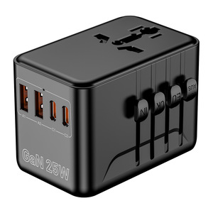 OULiYO GaN Travel Adapter 25W Dual USB PD <b>Fast</b> <b>Charging</b> Universal <b>Plug</b> for Global Use - Product Image 5
