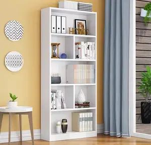 Furniture Wholesale Free standing White Bookcases With Open Shelves Modern Style Living Room Display Rack