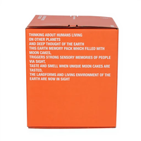 Boîte d'emballage de luxe pour gâteaux de lune orange, personnalisable avec logo imprimé, en carton de qualité supérieure, pour le Festival de la Mi-Automne