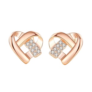 SPJ Factory Direct S925 Sterling <b>Silver</b> Interlocking <b>Heart</b> Stud <b>Earrings</b> 5A Cubic Zirconia Fine Jewelry for Women Jewelry - Product Image 1