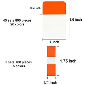 Le schede indice scrivibili riposizionabili segnalano etichette di indicatori di pagine colorate per <span class=keywords><strong>leggere</strong></span> <span class=keywords><strong>libri</strong></span> di note e classificare i file 20 colori - Product Image 2