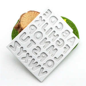Nouveau produit lance 3D <span class=keywords><strong>a</strong></span> le grain 26 lettres anglaises le moule en gel de silice décoration de gâteau au sucre en silicone - Product Image 3