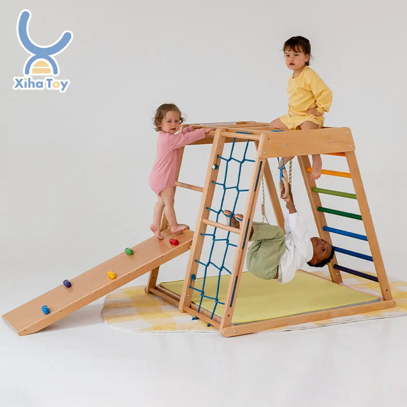 Xiha armações de escalada infantil, barata, quadros para bebês, de madeira, para escalada, moldura em madeira
