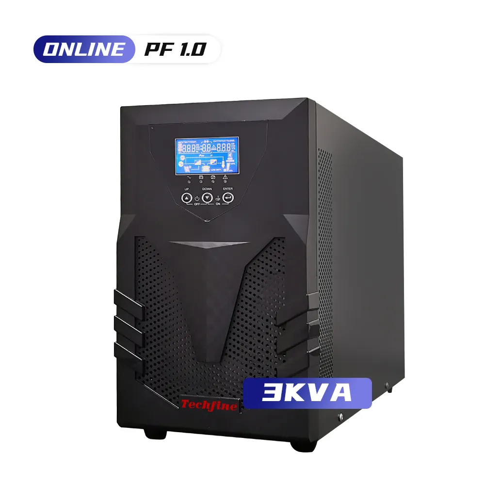 Techfine دون انقطاع امدادات الطاقة (ups) 110V 220V 3KVA عالية التردد مصدر طاقة مستمر متصل 3KVA