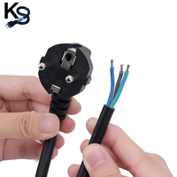 Kabel Adaptor KESHI Berinti Tembaga Padat Rendah Kehilangan Daya, Berisolasi PVC, Model Eropa, Sambungan Langsung, 220V