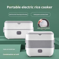 Portable 220V 110V Étanche Électrique Boîte À Lunch Réchauffeur Ménage Multicouche Écologique En Plastique De Stockage Mini Cuiseur À Riz
