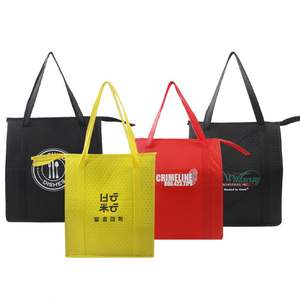 Custom Logo Non Woven Soft Thermal Insulated Cooler Pouch Multilayered Premium Quality Zipper Non-woven Cooler Bag - Product Image 1