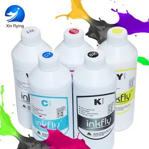 流畅无Bolg头CMYK + W高品质DTF墨水1000毫升喷墨白色墨水，适用于A3 DTF打印机水性白色墨水