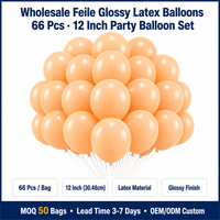 Ballons en latex brillant Feile, lot de 66, 12 pouces, orange pastel, 7 onces, pour décorations de fête - mariage, anniversaire, fête prénuptiale, etc.