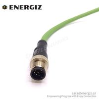 Elektrischer M12 Gewindestecker Männlich Weiblich 4-polig 5-polig 8-polig 12-polig M12 Stromkabel mit Netzwerkverbindung