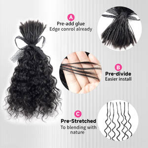 Cheveux humains pré-divisés en vrac tressage cheveux pour Boho tresses bouclés Boho Locs Boho Crochet tresses Extensions <span class=keywords><strong>de</strong></span> cheveux humains - Product Image 3
