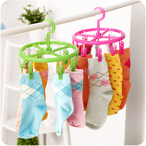 Round Clothes Drying Rack With Clips For Socks And Underwear Household Use Hook Type Multifunctional Organizer - Product Image 1