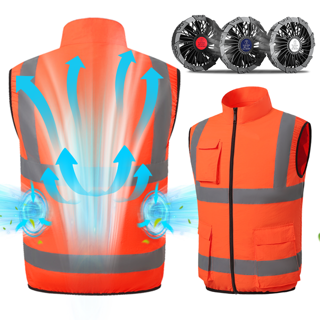 Air Conditioned Workwear Jacket with Fan,Summer Cooling Fan Vest Cooling Vest for Outdoor Workers,cooling Clothing